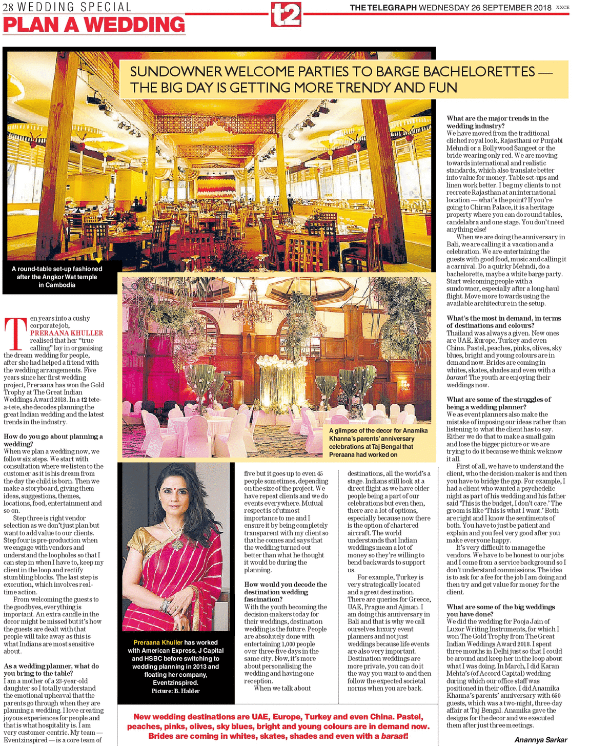 Article on Eventz Inspired published in Telegraph